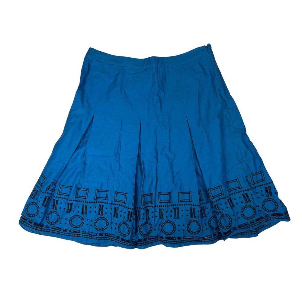 Alfani Blue & Black Embroidered w/Cut Outs Skirt-‎ Size 12